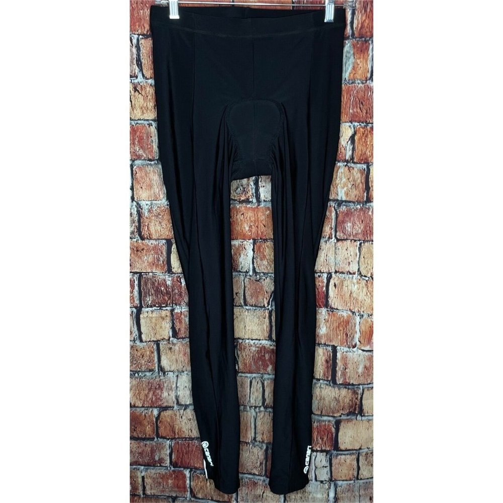 Canari Men's Cycling Tights Pants Gel Cycle Tight Black Zip Legs Shock Absorbing
